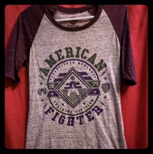 American fighter quarter linked purple and white D